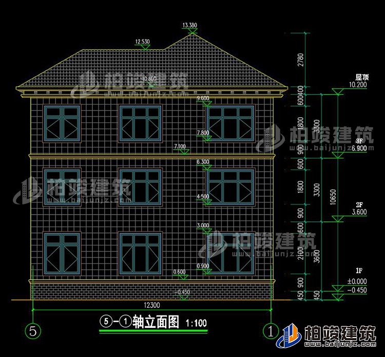 背立面图